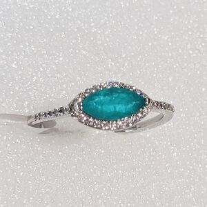 NWT Bomb Party Stunning Marquis Cut LC Paraiba Tourmaline CZ Crystal Sz 10 Ring